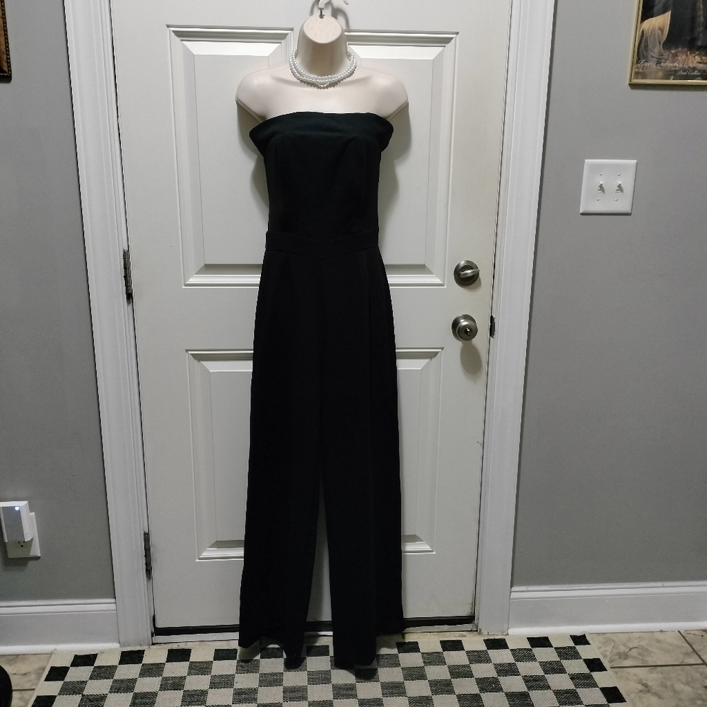 Cupcakes & Cashmere Black Strapless Jumpsuit Wide-Leg Size 0 - Picture 3 of 7